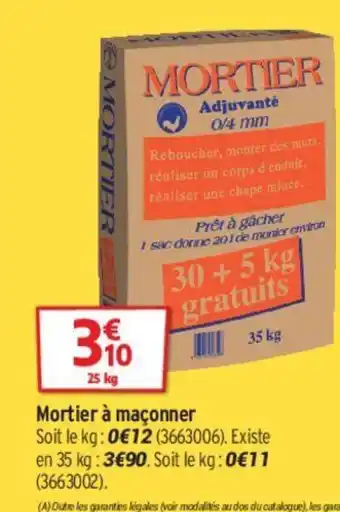 Bricorama Mortier A Maconner offre