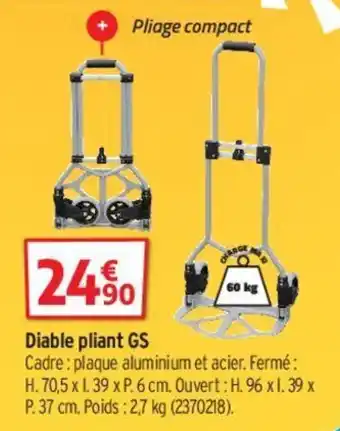 Bricorama Diable Pliant GS offre