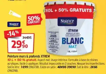 Bricorama Peinture Murs & Plafonds Xtrem offre