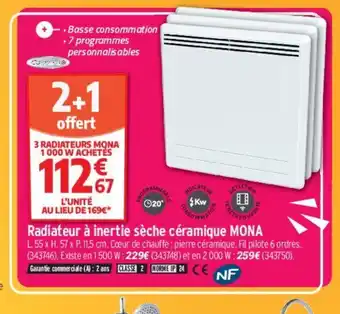 Bricorama Radiateur A Inertie Séche Céramique Mona offre