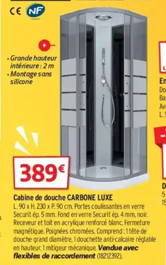 Bricorama Cabine De Douche Carbone Luxe offre