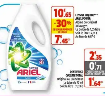 Coccimarket Lessive Liquide*** Ariel Power offre