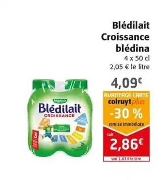 Colruyt Blédilait Croissance blédina offre