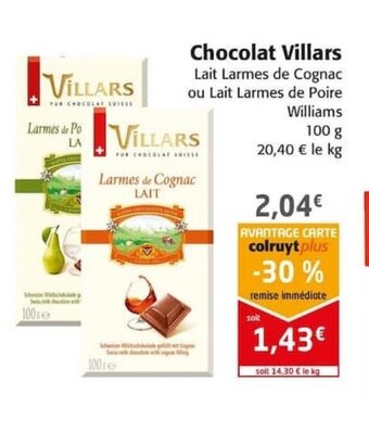Colruyt Chocolat Villars offre