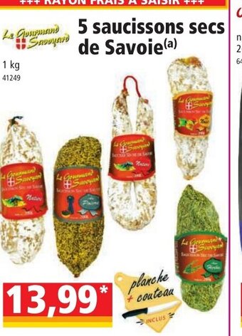 Norma 5 saucissons secs de Savoie offre