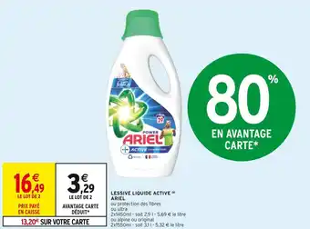 Intermarché Ariel lessive liquide active offre