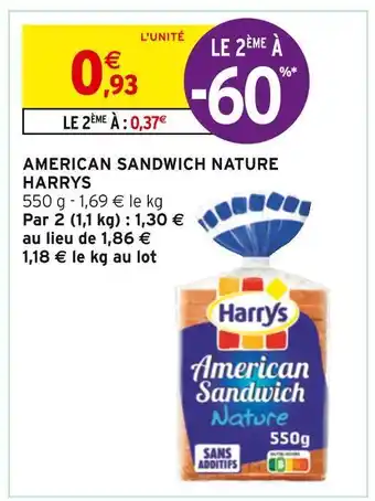 Intermarché Harrys american sandwich nature offre