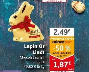 Colruyt Lapin Or Lindt offre