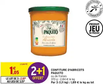 Intermarché Paquito confiture d'abricots offre