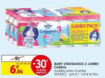 Intermarché Candia baby croissance 3 jumbo offre