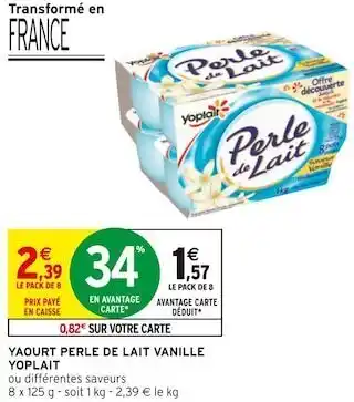 Intermarché Yoplait yaourt perle de lait vanille offre