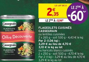 Intermarché Cassegrain flageolets cuisinés offre
