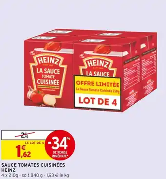 Intermarché Heinz sauce tomates cuisinées offre