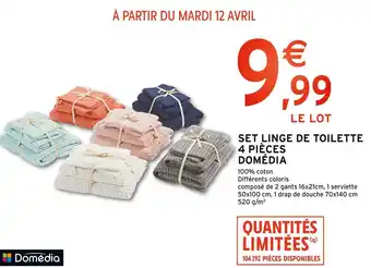 Intermarché Domédia set linge de toilette 4 pièces offre