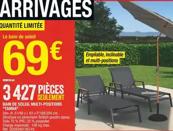 Brico Dépôt Bain de soleil multi-positions "tanna" offre