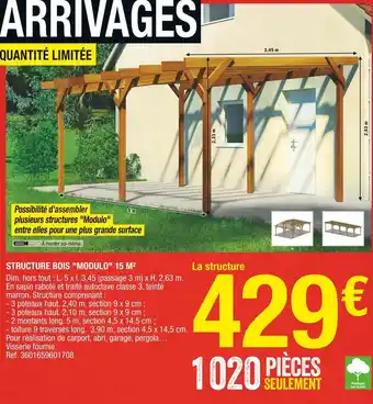 Brico Dépôt Structure bois "modulo" 15 m² offre