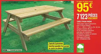Brico Dépôt Table pique nique offre