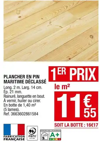 Brico Dépôt Plancher en pin maritime déclassé offre