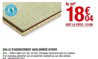 Brico Dépôt Dalle d’agencement aggloméré hydro offre
