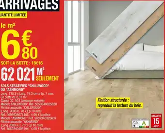 Brico Dépôt Sols stratifies "chillwood" ou "ashmond" offre