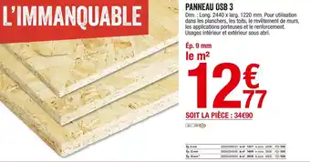 Brico Dépôt Panneau osb 3 offre