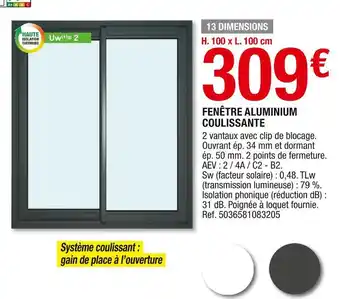 Fenêtre aluminium coulissante