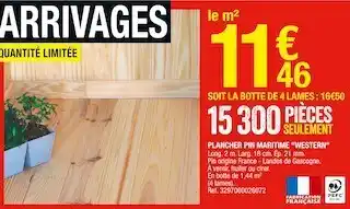 Brico Dépôt Plancher pin maritime "western" offre