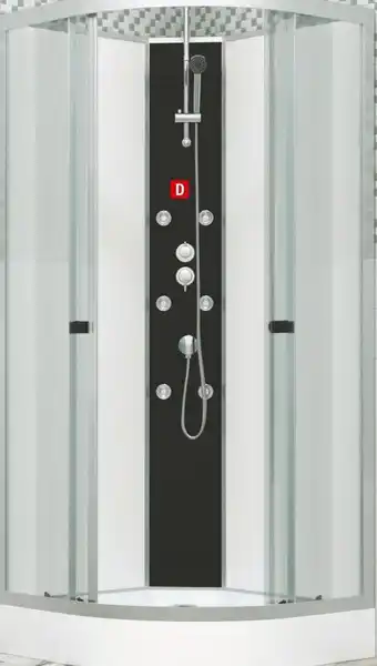 Brico Dépôt Cabine de douche hydromassante 85x85 "blanche & noire" offre