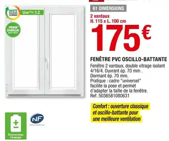 Brico Dépôt Fenêtre pvc oscillo-battante offre
