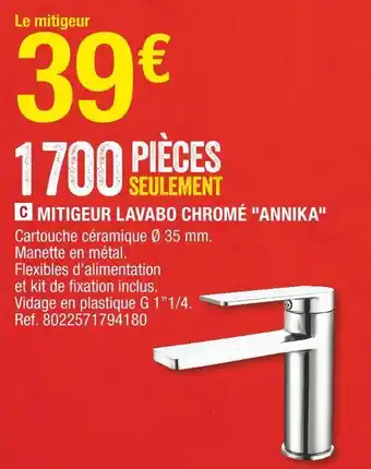 Brico Dépôt Mitigeur lavabo chromé "annika" offre