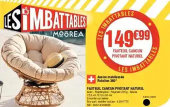 La Foir'Fouille Fauteuil cancun piyotant naturel offre