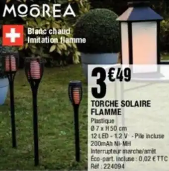 Torche solaire flamme