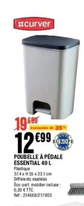 La Foir'Fouille Poubelle à pédale essential 40 L offre