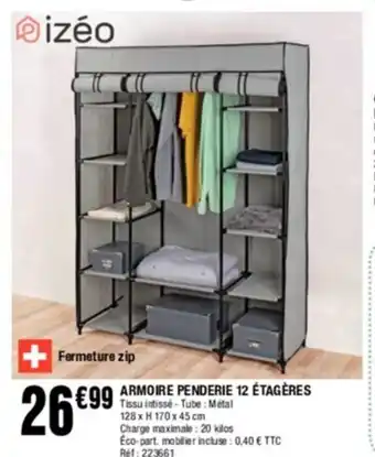La Foir'Fouille Armoire penderie 12 étagère offre