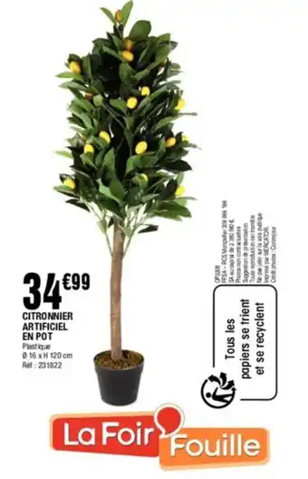 La Foir'Fouille Citronnier artificiel en pot offre