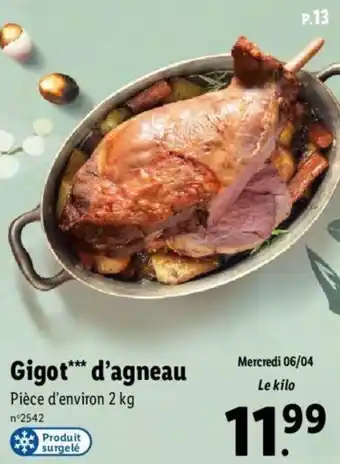 Lidl Gigot d'agneau offre