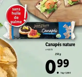 Lidl Canapés natures offre