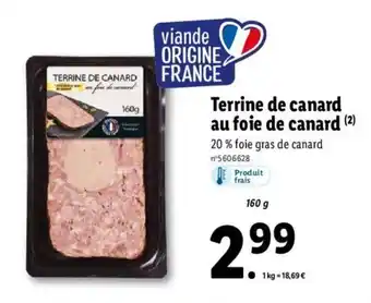 Lidl Terrine de canard au foie de canard offre