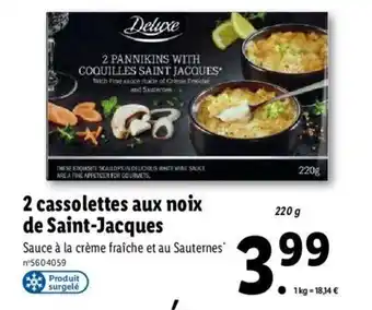 Lidl 2 Cassolettes aux noix de saint-jacques offre