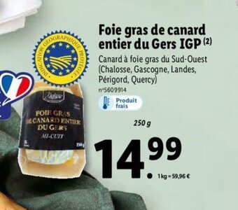 Lidl Foie gras de canard entier du gers IGP offre