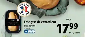 Lidl Foie gras de canard cru offre
