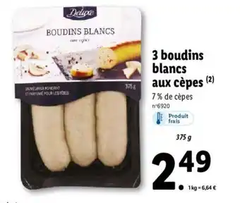 Lidl 3 Boudins blancs aux cèpes offre