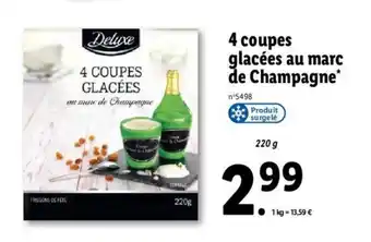 Lidl 4 Coupes glacées au marc offre