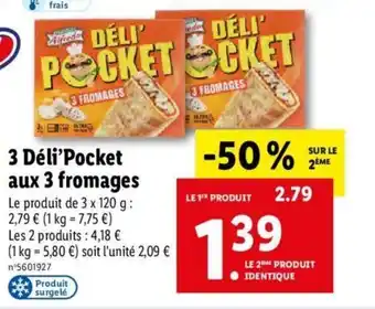 Lidl 3 déli'pocket aux 3 fromages offre