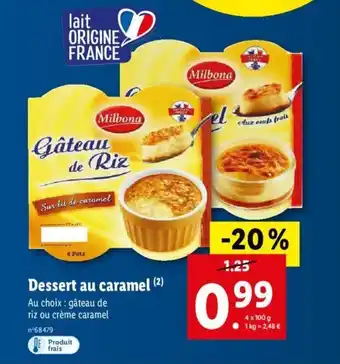 Lidl Dessert au caramel offre