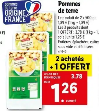 Lidl Pommes de terre offre