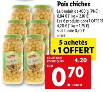 Lidl Pois chiches offre