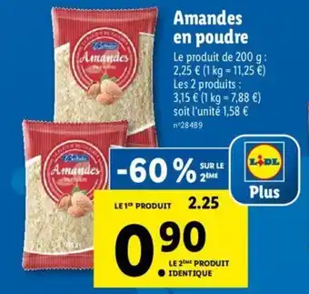 Lidl Amandes en poudre offre