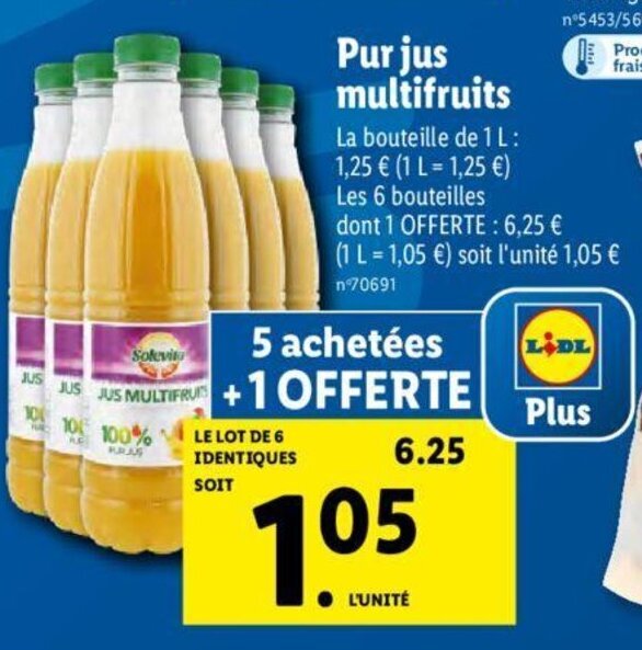 Promo Pur jus multifruits chez Lidl