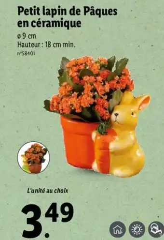Lidl Petit lapin de pâques en céramique offre